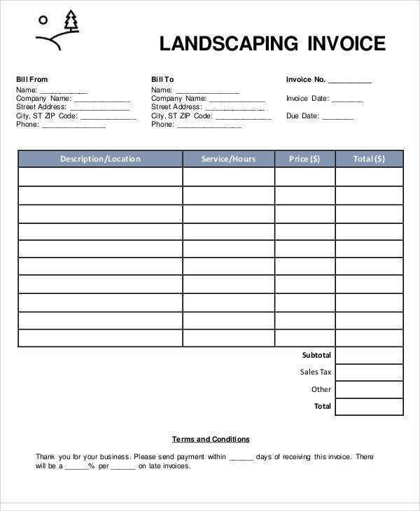71 Adding Sample Landscape Invoice Templates in Word for Sample Landscape Invoice Templates