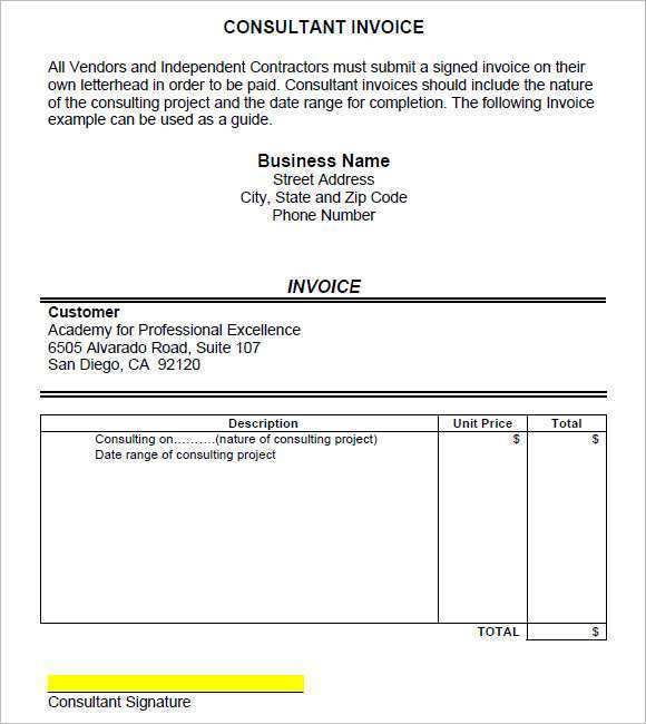 48+ Consultant Invoice Template Pdf PNG
