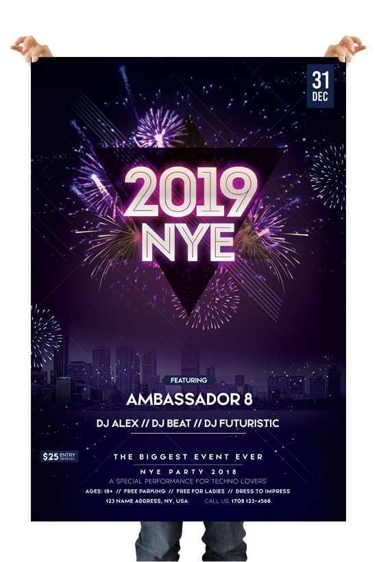 71 Customize New Year Party Free Psd Flyer Template Formating for New Year Party Free Psd Flyer Template