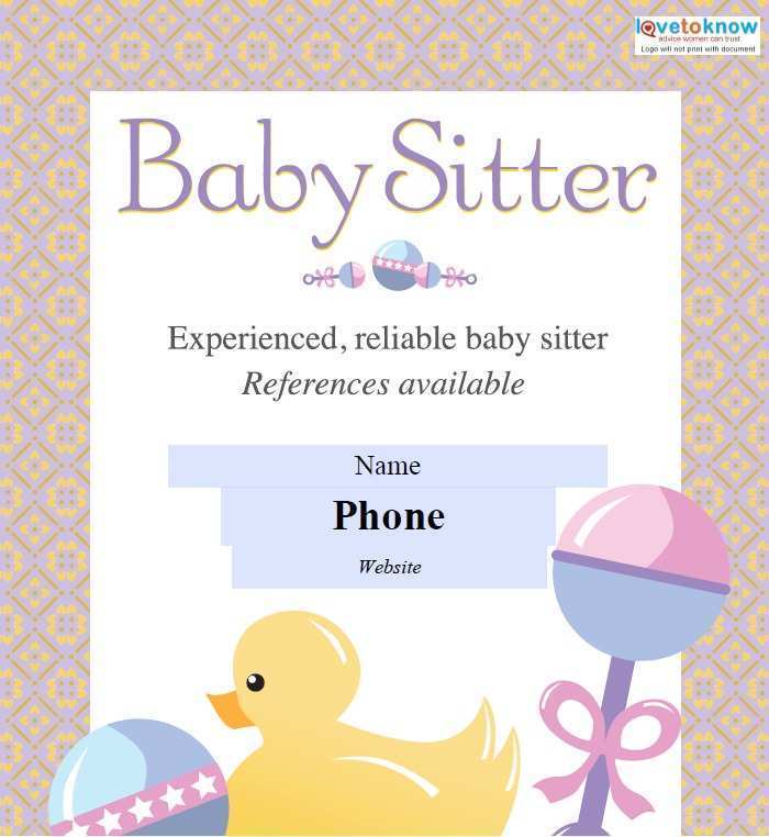 71 Format Babysitter Flyer Template Templates for Babysitter Flyer Template