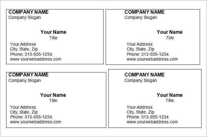 Download Microsoft Word Business Card Template Design