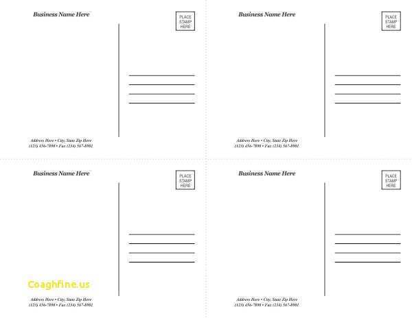 4 To A Page Postcard Template