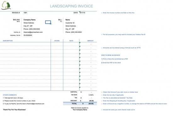 72 Adding Lawn Care Invoice Template Excel PSD File by Lawn Care Invoice Template Excel