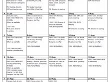 72 Best Media Production Schedule Template Formating with Media Production Schedule Template