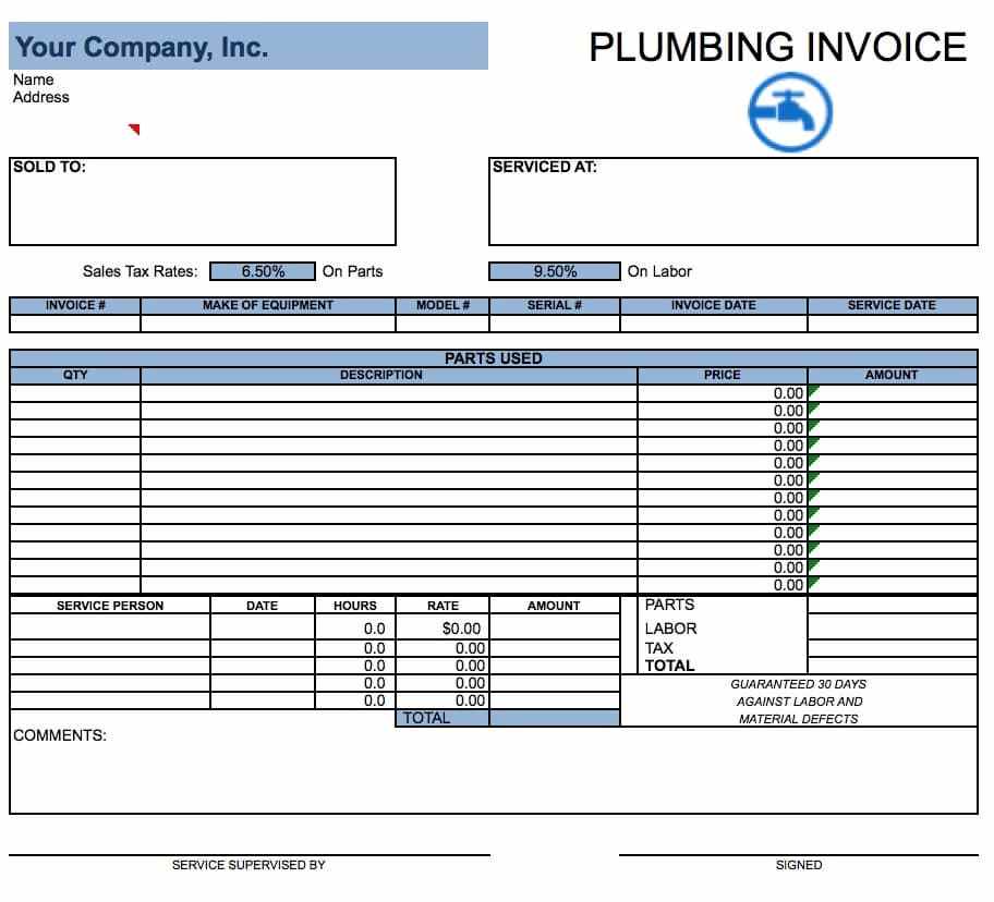 72 Create Plumbing Contractor Invoice Template With Stunning Design for Plumbing Contractor Invoice Template