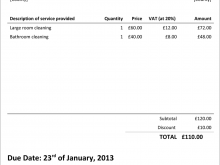 Construction Cleaning Invoice Template