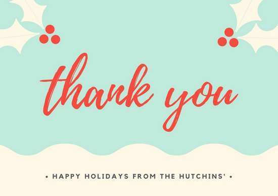 72 Customize Holiday Thank You Card Template Now by Holiday Thank You Card Template