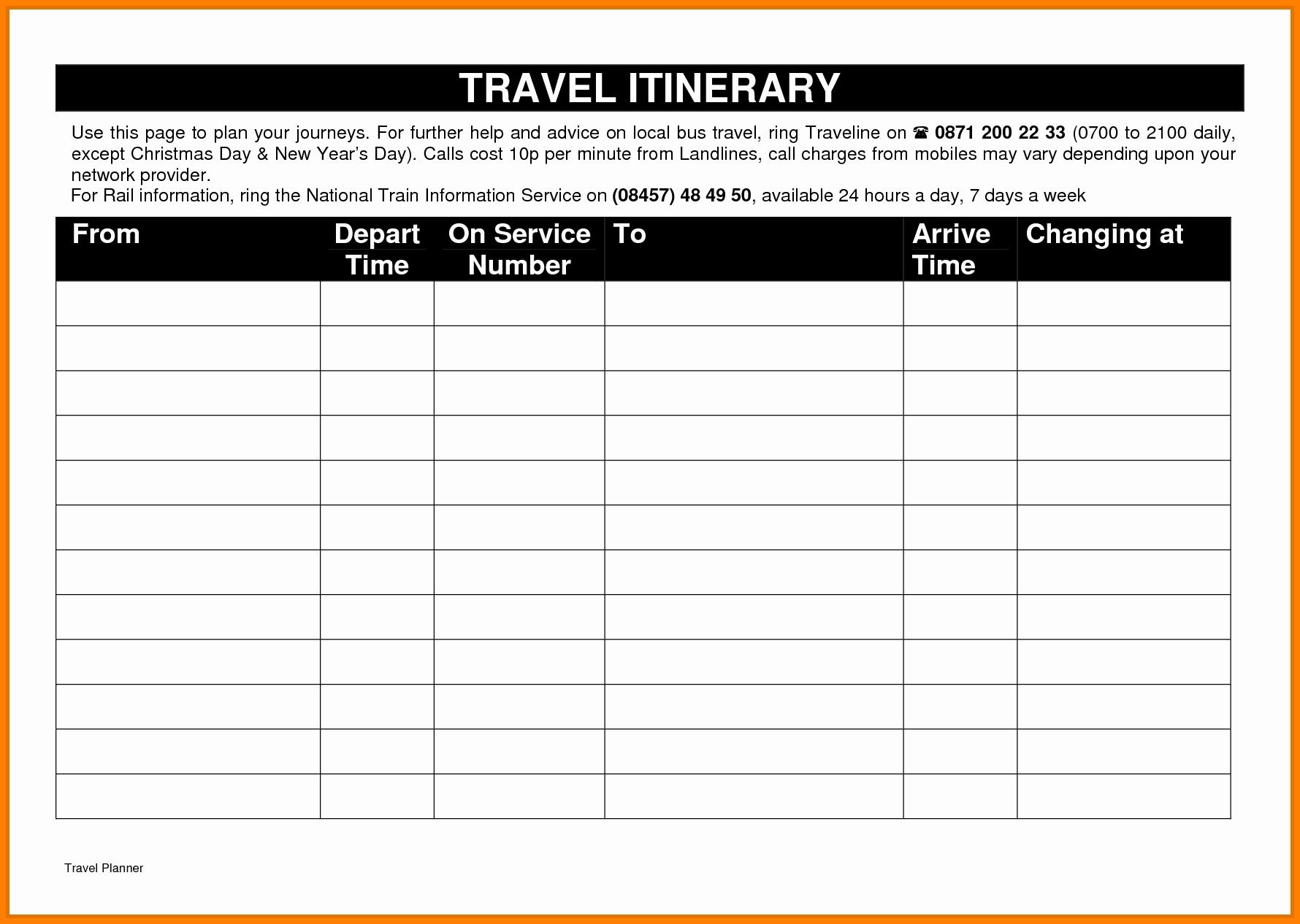 Travel Itinerary Template Google Sheets Cards Design Templates