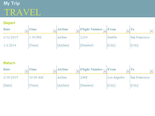 travel itinerary powerpoint template