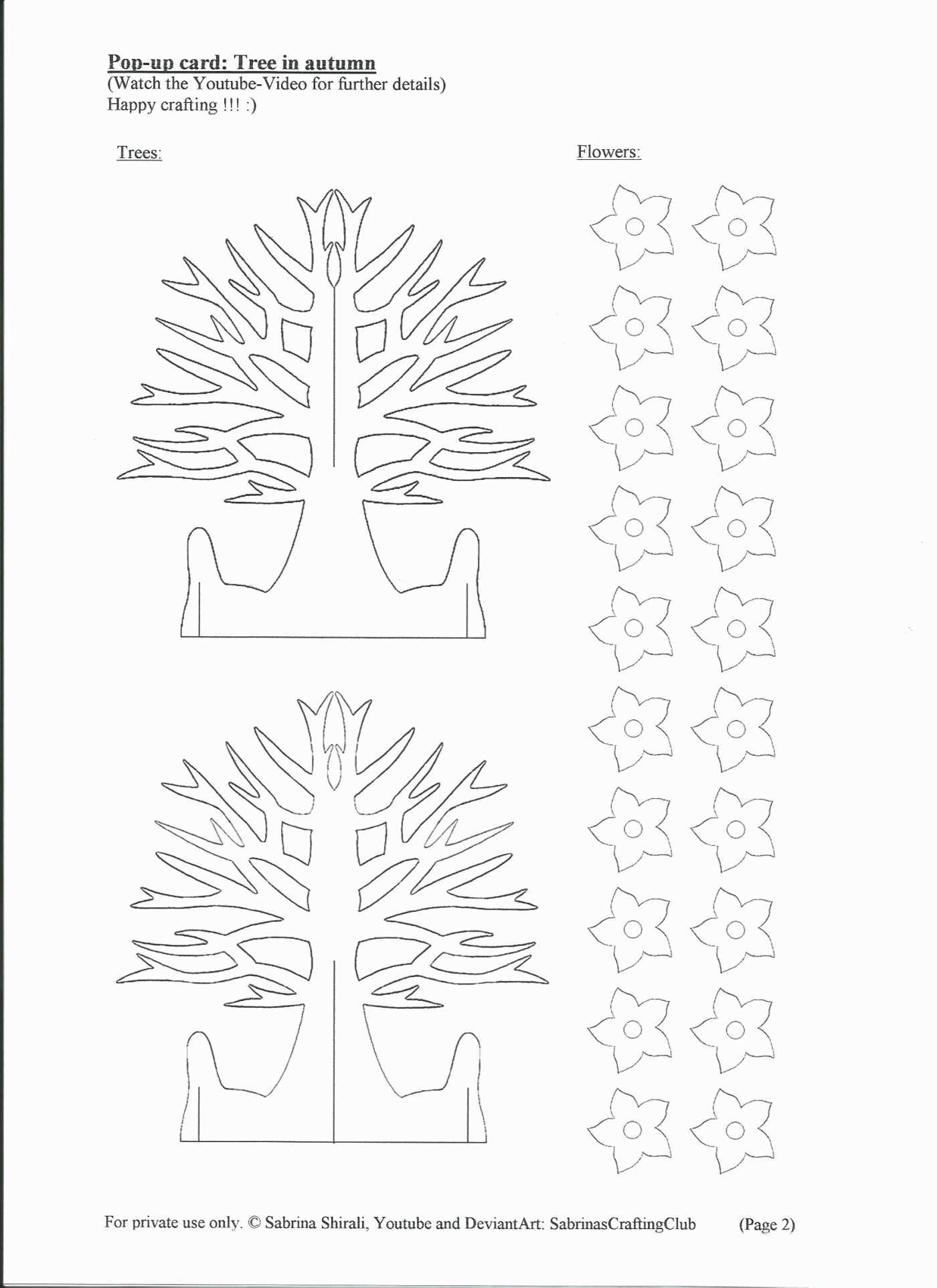 Printable Pop Up Tree Template