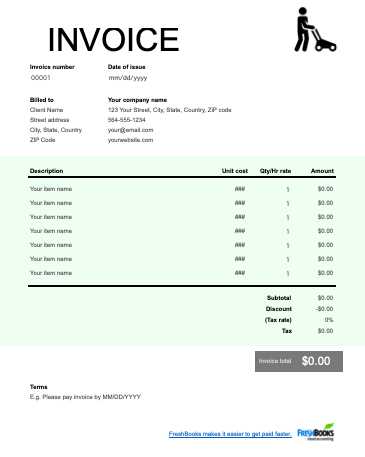 72 How To Create Lawn Service Invoice Template for Ms Word by Lawn Service Invoice Template
