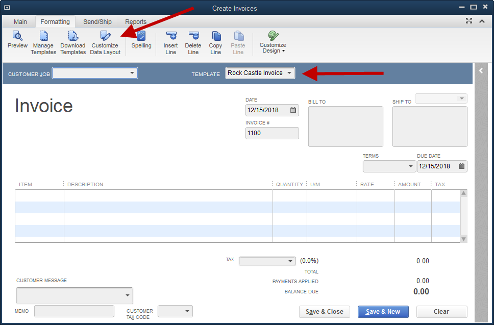 Quickbooks Changing Templates When Email Sales Receipts