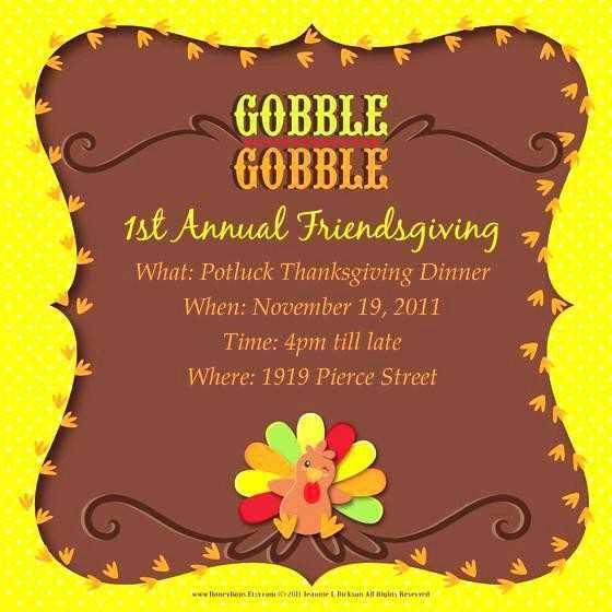 Thanksgiving Potluck Flyer Template Free Cards Design Templates