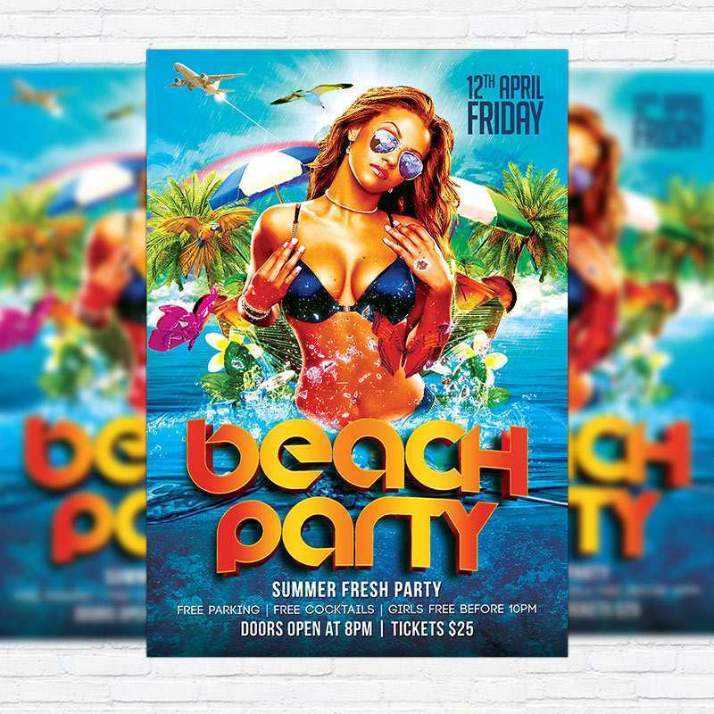 73 Best Beach Party Flyer Template With Stunning Design by Beach Party Flyer Template