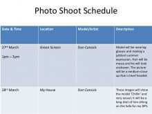 73 Best Photoshoot Production Schedule Template PSD File by Photoshoot Production Schedule Template