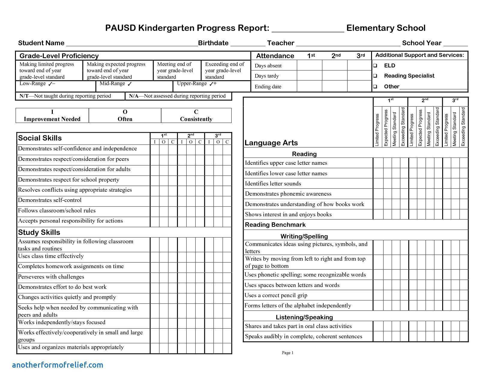 high-school-progress-report-template