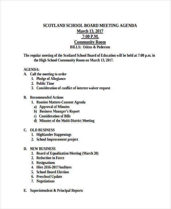 73 Customize Our Free Hs Meeting Agenda Template Now for Hs Meeting Agenda Template