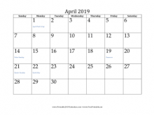 73 Free Printable Daily Calendar Template April 2019 Download by Daily Calendar Template April 2019
