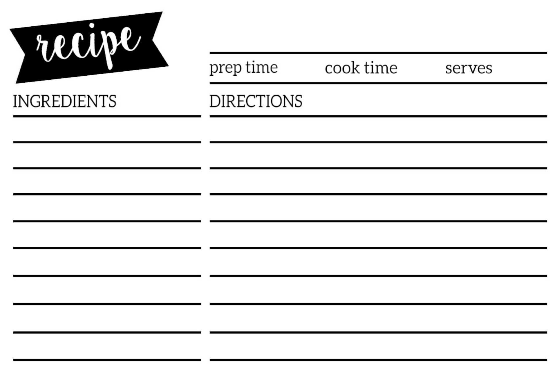 Free 4x6 Recipe Card Templates For Microsoft Word Printable Templates