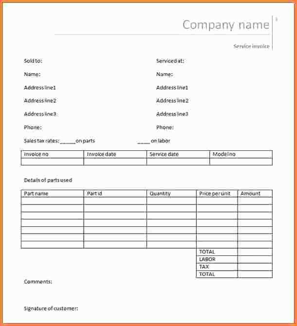 73 Online Labor Invoice Example for Ms Word with Labor Invoice Example