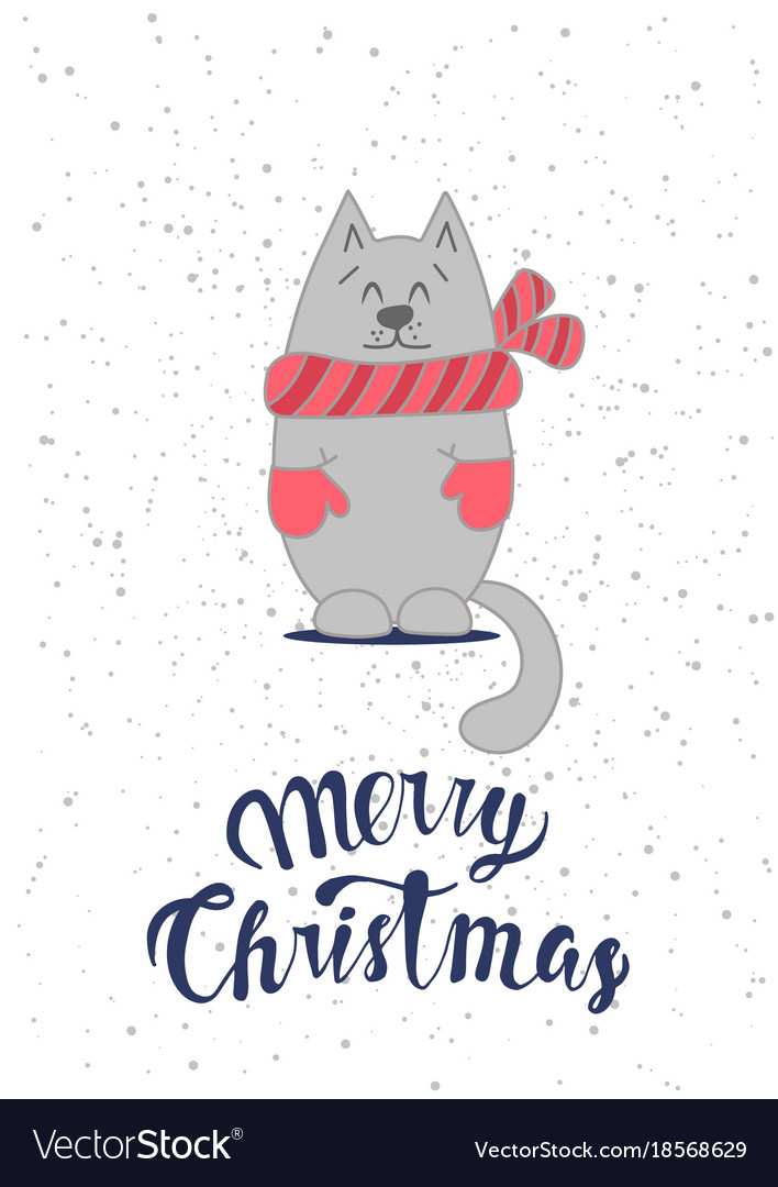 73 Printable Cat Christmas Card Template With Stunning Design by Cat Christmas Card Template