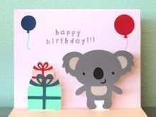 73 Visiting Koala Birthday Card Template Templates by Koala Birthday Card Template