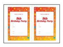 74 Adding 9Th Birthday Card Template Maker with 9Th Birthday Card Template