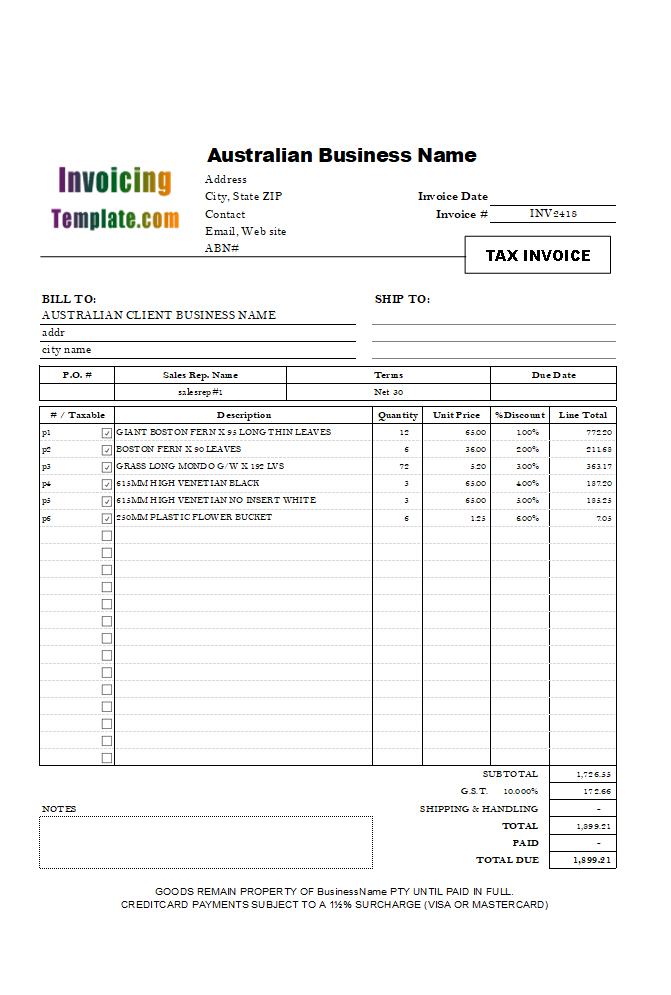 74 Adding Arts Queensland Tax Invoice Template in Word by Arts Queensland Tax Invoice Template