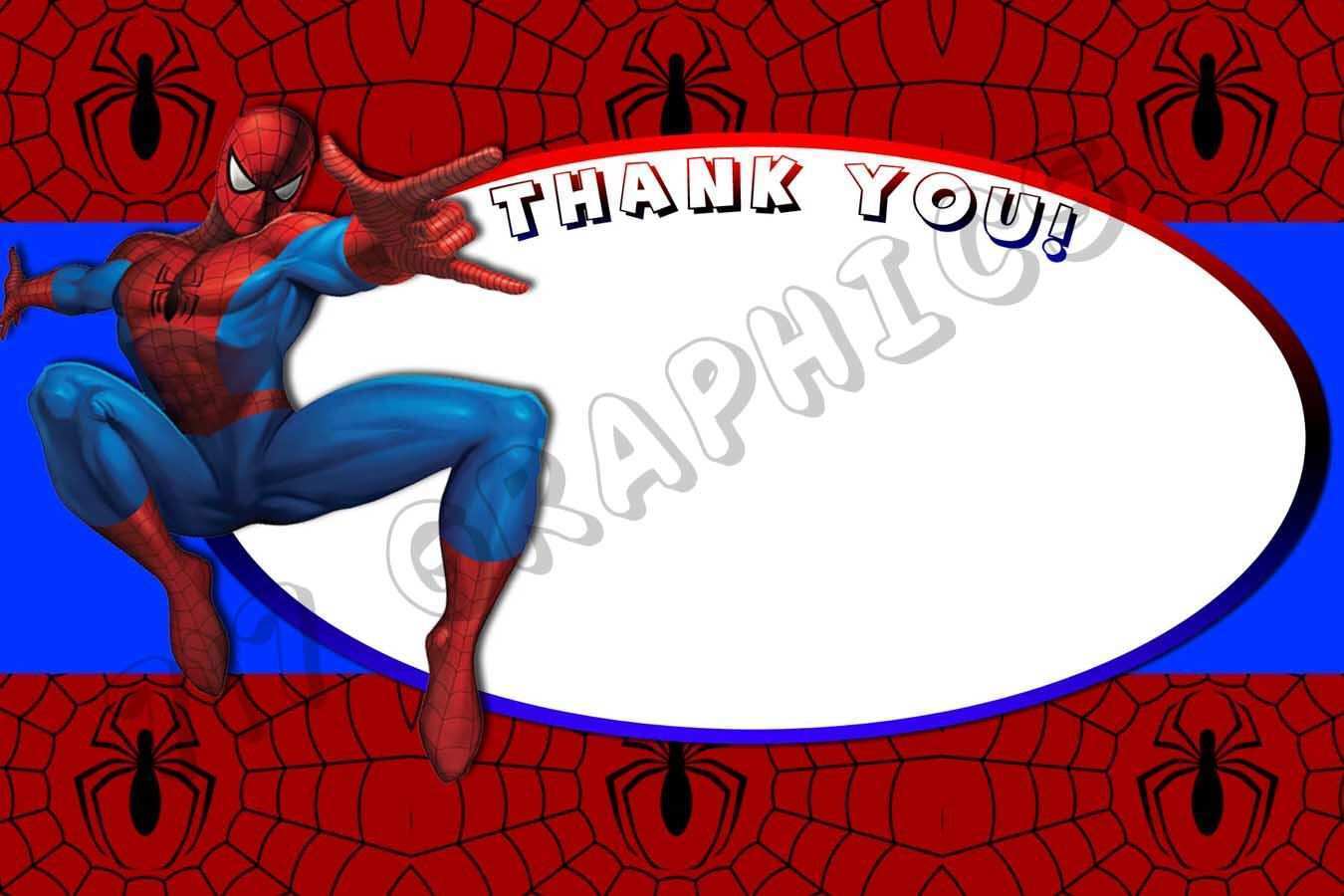 74 Blank Spiderman Thank You Card Template in Word with Spiderman Thank You Card Template