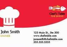 Business Card Template Restaurant