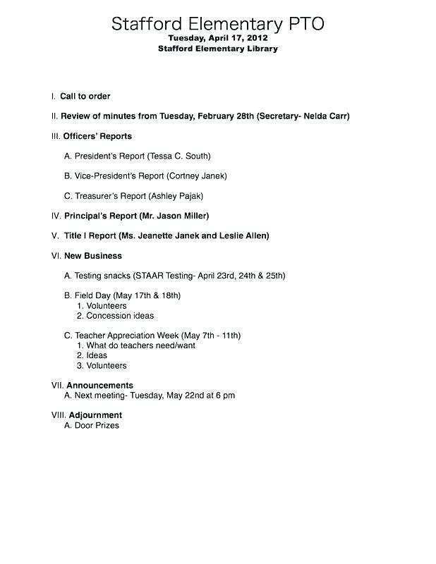 74 Creating Pta Agm Agenda Template in Word with Pta Agm Agenda Template