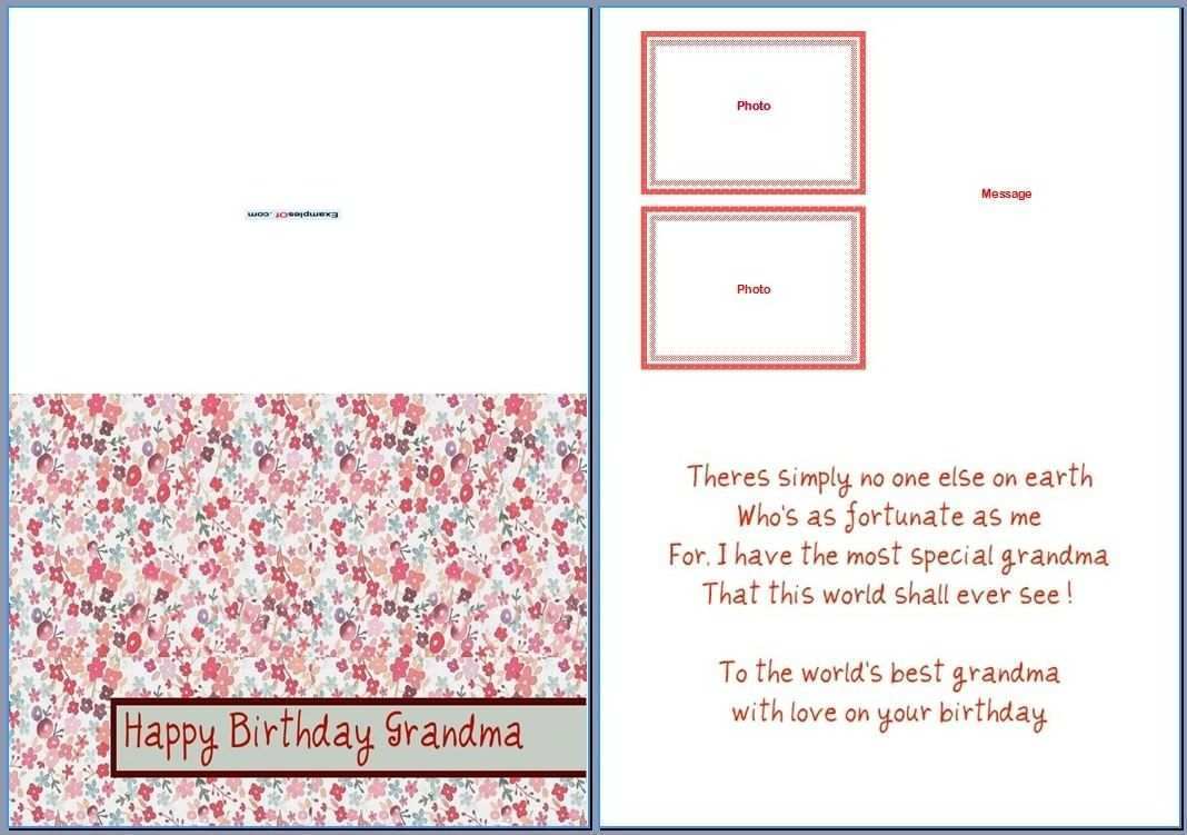 74 Free Birthday Card Template Grandmother For Free for Birthday Card Template Grandmother