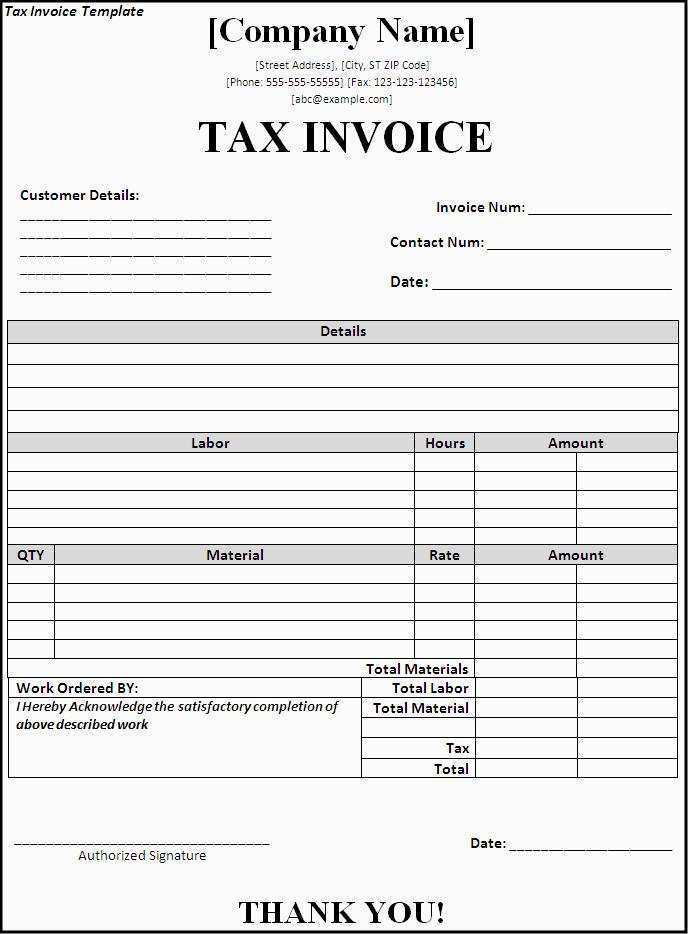 74 Free Tax Invoice Template For Australia For Free for Tax Invoice Template For Australia