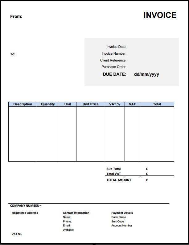 74 Online Invoice Template Without Vat in Photoshop for Invoice Template Without Vat