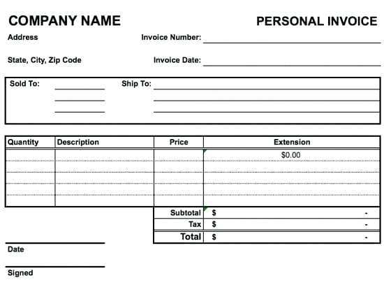 74 Printable Personal Invoice Samples Formating with Personal Invoice Samples