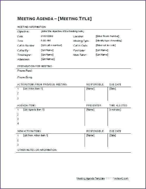 Kick Off Meeting Agenda Template