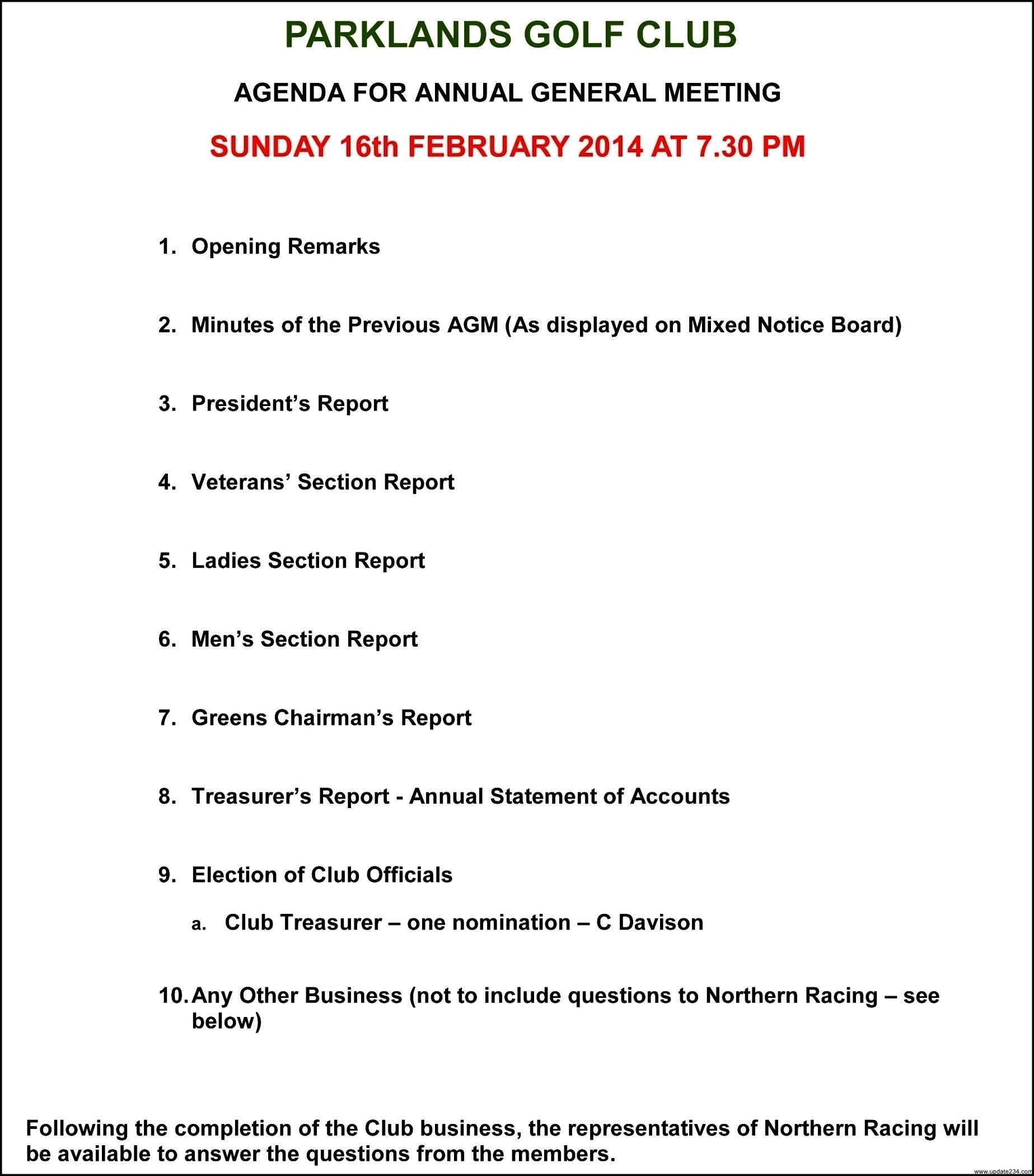 74 Report Club Agm Agenda Template Formating by Club Agm Agenda Template