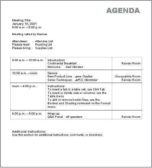 74 Visiting Meeting Agenda Table Format Layouts by Meeting Agenda Table Format