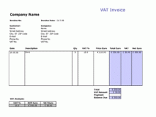 75 Best Vat Invoice Template Free Download by Vat Invoice Template Free