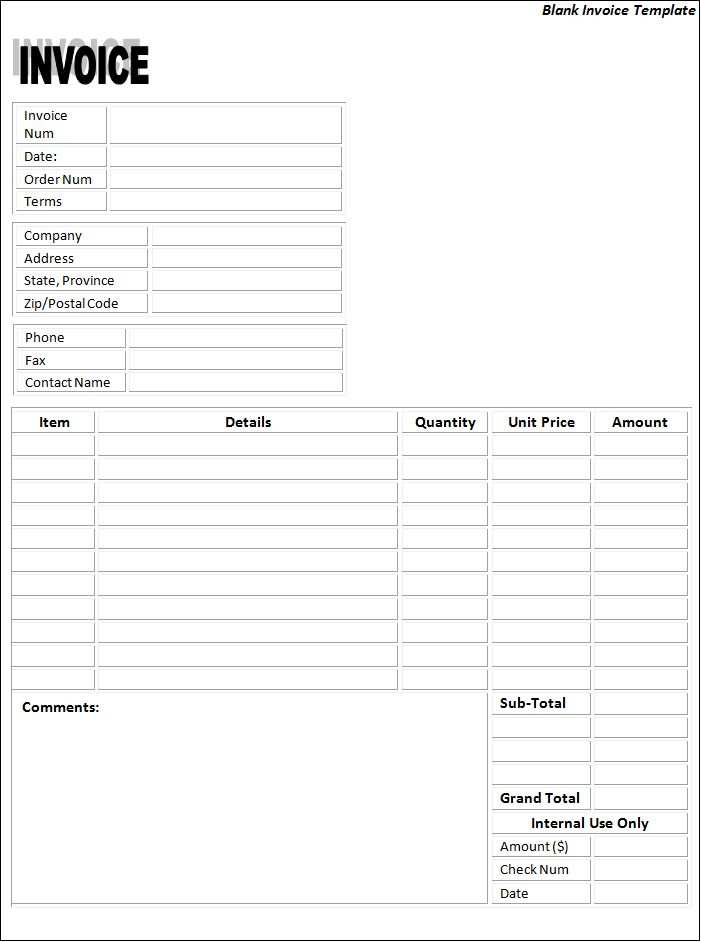 75 Blank Billing Invoice Template For Free with Blank Billing Invoice Template