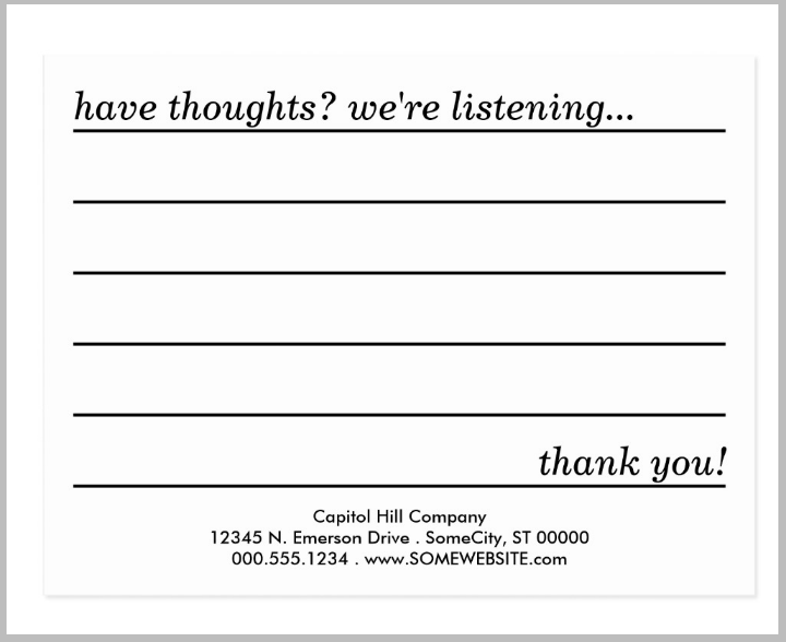 75 Create Free Printable Comment Card Template For Free Printable Comment Card Template Cards Design Templates