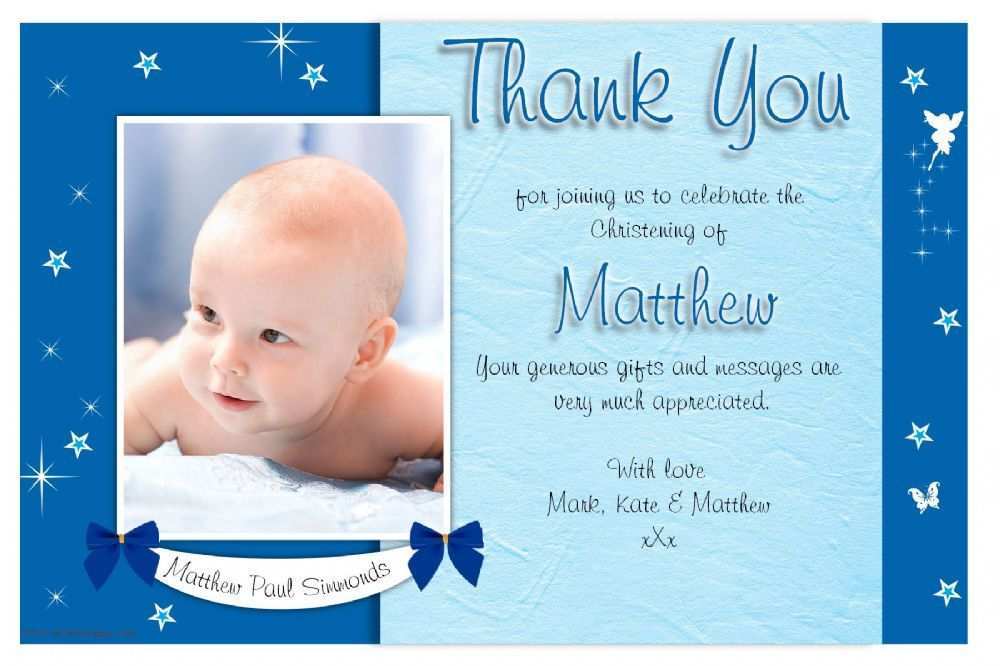 Baptism Thank You Card Template Free Download