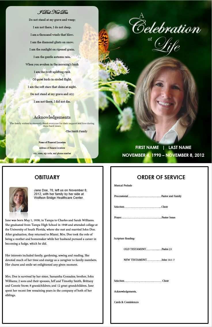 75 Customize Our Free Funeral Card Templates Microsoft Word Free With