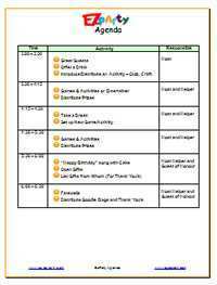 75 Free Party Planning Agenda Template Download with Party Planning ...