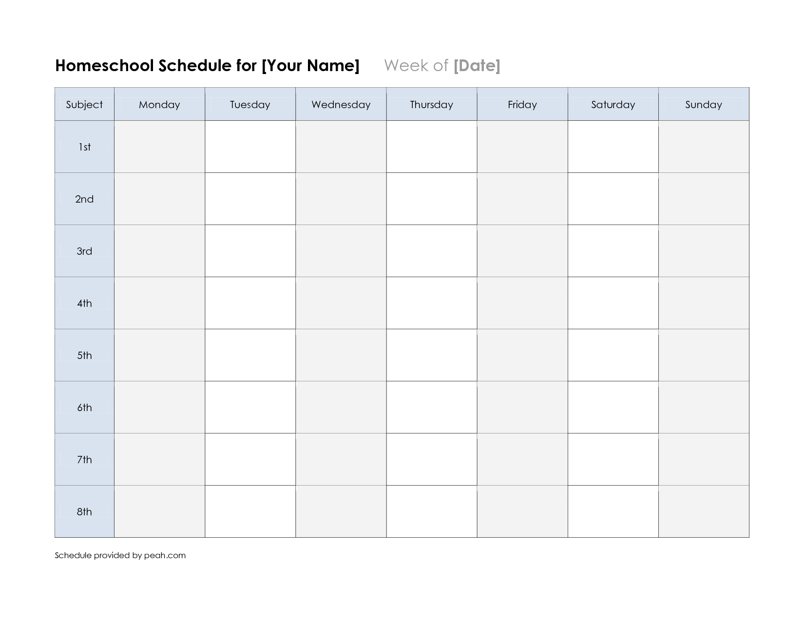76 Best Blank Class Schedule Template Templates with Blank Class Schedule Template
