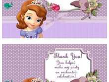 Sofia The First Thank You Card Template