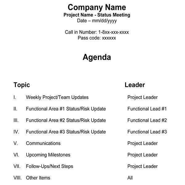 76 Customize Meeting Agenda Template For Project Management Now for Meeting Agenda Template For Project Management