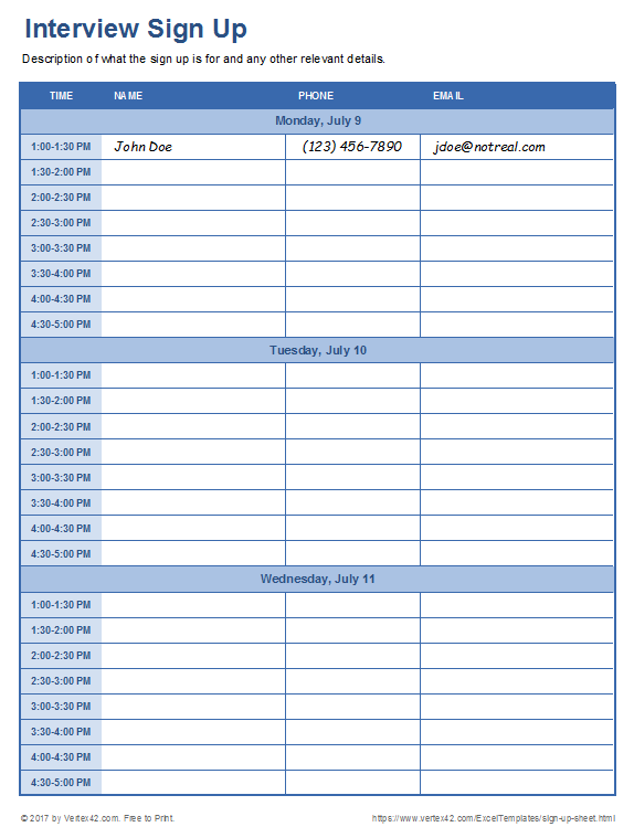 76 Format Interview Schedule Template Word Download by Interview
