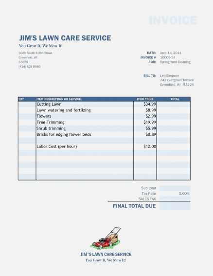 76 Free Printable Free Landscaping Invoice Template Word Download for Free Landscaping Invoice Template Word