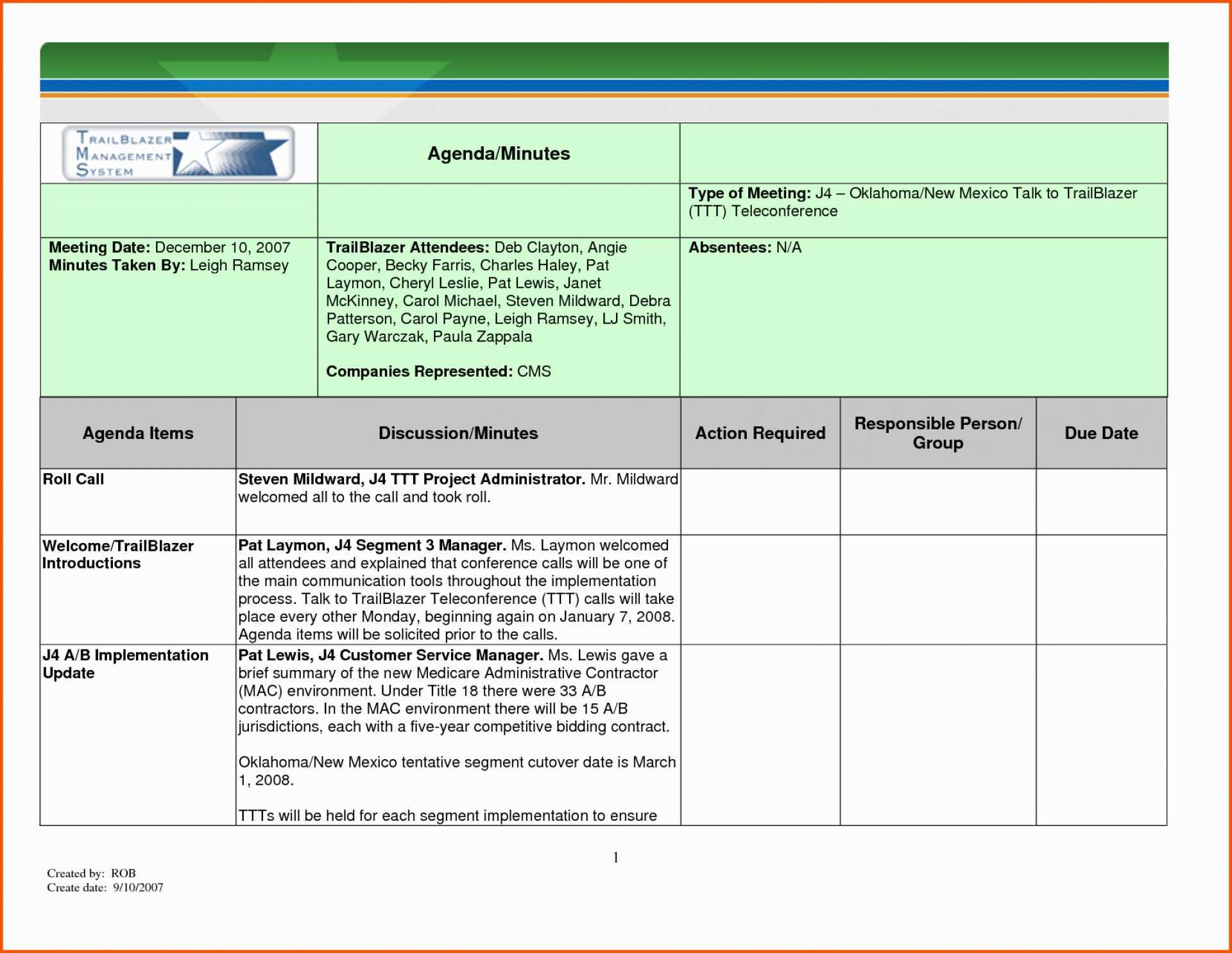 Meeting Minutes Action Items Template from legaldbol.com